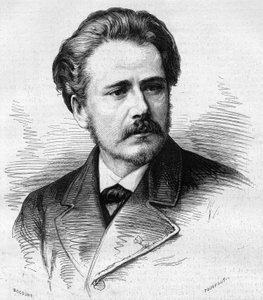 Portrait de Jules Massenet (1842-1912), compositeur français. Gravure dans « Le Monde Illustré » n°1047 du 5 mai 1877