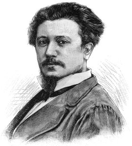 Portrait de Karl Daubigny (1846-1886), peintre français. Gravure dans « Le Monde Illustré », 5 juin