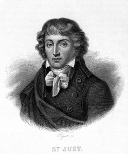 Portrait de Louis Antoine Léon Saint-Just (1767 - 1794) - dans "Révolution française" par Thiers. 19e siècle