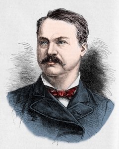 Portrait de Louis Honoré Fréchette (1839-1908), poète et dramaturge canadien. Gravure de Charles Georges dans « Le Monde Illustré » n°1328 du 9 septembre 1882.