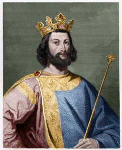 Portrait de Louis VII le Jeune (1120 - 1180), roi de France - dans « Histoire des Français » par Lavallée, gravure, sd. - French School