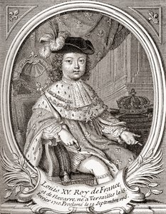 Portrait de Louis XV enfant, 1710-1774. Monarque Bourbon qui a régné en tant que roi de France et de Navarre. Extrait de 