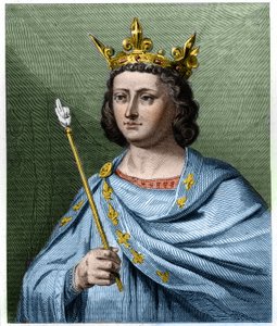 Portrait de Louis X le Hutin (1289 - 1316), roi de France - dans "Histoire des Français" par Lavallée, gravure, sd - French School