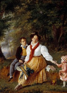 Portrait de Madame Paul de Lock avec ses enfants