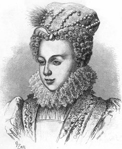Portrait de Marguerite de Valois dite la Reine Margot (1553-1615) épouse de Henri IV. Dans « Histoire Populaire de la France », sd. vers 1885. Gravure - French School