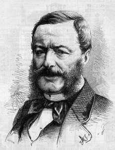 Portrait de Nestor Roqueplan (1804-1870), écrivain, journaliste et administrateur de théâtres français. Gravure dans « Le Monde Illustré » n°681 du 30 avril - French School
