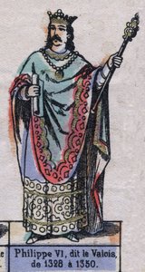 Portrait de Philippe VI de France, dit Philippe de Valois (1294-1350) (dynastie des Capétiens). Illustration fin 19ème siècle. - French School