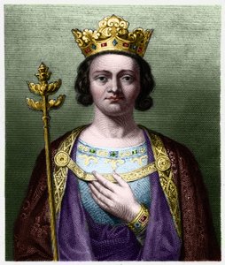 Portrait de Philippe V le Long (1294 - 1322), roi de France - dans "Histoire des Français" par Lavallée, gravure, sd - French School