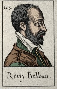 Portrait de Rémy Belleau (1528-1577) poète français membre du mouvement de la Pléiade. Gravure du XIXe siècle