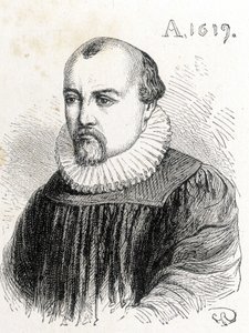 Portrait de Solomon de Caus (1576-1624), physicien français - dans « Album de la Science ; savants illustres ; Grandes découvertes » 1896.