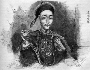 Portrait de Toa Kwang (Toa-Kwang ou Daoguang) (1782-1850), Empereur de Chine de la dynastie Qing. Gravure dans « Le Monde Illustré » n°136 du 19 novembre 1859. - French School