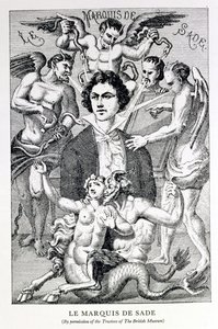 Portrait du Marquis de Sade entouré de démons (gravure)