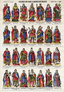 Portrait des rois et reines de France de la dynastie capétienne (dynastie capétienne) de Lothaire (941-986) à Louis X le Hutin (1289-1316). Imagerie d