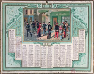 Calendrier de la poste de 1884
