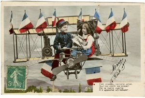 Carte postale : Cet ami oiseau tendre vient vous demander de la mère patrie, il vous apporte un baiser, 24 août