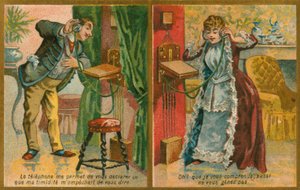 Carte postale avec téléphone - French School