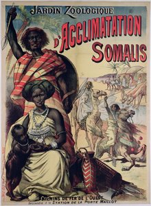 Affiche publicitaire pour le parc somalien au Jardin Zoologique, Paris