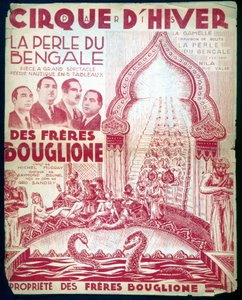 Affiche pour le spectacle des frères Bouglione "La perle du Bengale" au Cirque d