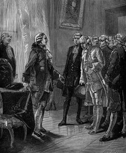 Présentation au roi de France Louis XVI de la proposition de création du Conservatoire des arts et métiers en 1783.