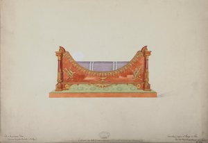 Lit de la princesse Elisa du palais Baciocchi à Bologne, vers 1900-20