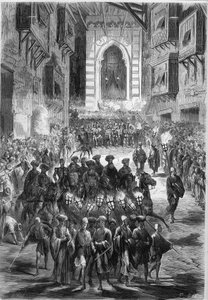 Procession dans les rues du Caire le premier jour du Ramadan. Égypte