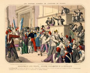 Proclamation de la deuxième République française pendant la révolution de février, 24 février 1848, feuille publiée par Gadola, Lyon, 1848