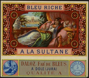 Étiquette de produit pour Bleu Riche à la Sultane