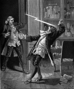 Le professeur Georges Guillaume Richmann (1711-1753) mort dans son atelier suite à une expérience avec un électromètre