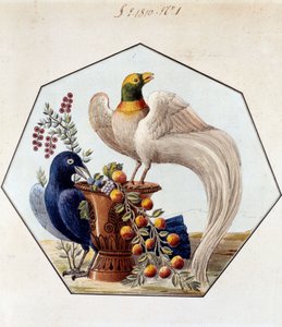 Projet pour la table des oiseaux en porcelaine par Alexandre Brongniart (1770-1847). 1810 Sèvres, archives de la Manufacture de Sèvres - French School