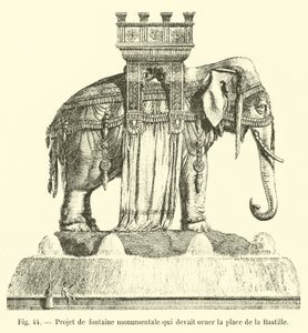 Projet de fontaine monumentale qui devait orner la place de la Bastille