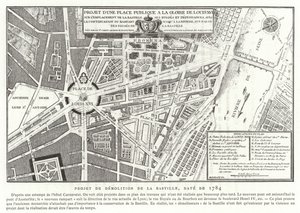 Propositions pour une place publique dédiée à la gloire de Louis XVI de France, Paris, 1784 - French School