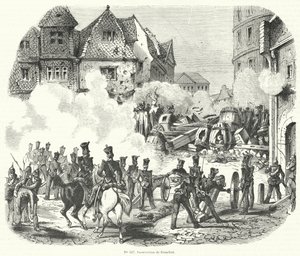 Rébellion à Francfort, Allemagne, septembre 1848 - French School