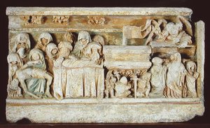 Relief représentant des scènes de la Passion du Christ : Pietà, l