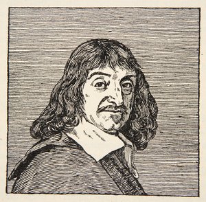 René Descartes, copie par Boris Mestchersky, illustration de Histoire de la Nation Française, Sciences, Volumes I & II, par Gabriel Hanotaux, 1924