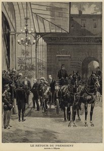 Retour du président français Félix Faure de sa visite en Russie, 1897 - French School