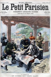 Révolte des Boxers : Un conseil des chefs alliés (Français, Russes, Américains, Anglais, Japonais) (CONSEIL DE GUERRE ALLIÉ) - dans « Le Petit Parisien » - French School