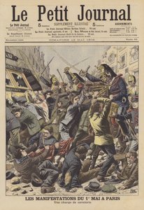 Émeutes à Paris le 1er mai (lithographie couleur)
