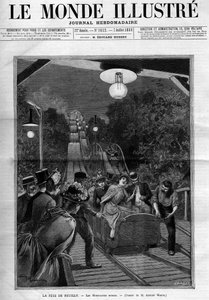 Montagnes russes, à la fête de Neuilly sur Seine, juillet 1888. Couverture du journal « Le Monde Illustré ».