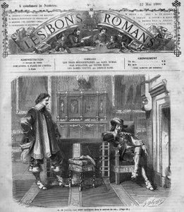 Roman-feuilleton : « Les Trois Mousquetaires » par Alexandre Dumas (1802-1870). Monsieur de Tréville retourne hardiment au bureau du roi. Gravure dans « Les bons romans »