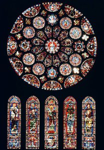 Fenêtres roses et lancettes du mur sud, c.1224 - French School