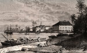 Saigon - Vietnam - Ho-Chi-Minh-Ville - gravure dans «La France illustrée: géographie, histoire, administration statistique» par V.-A. Malt-Brown. 1884 - French School