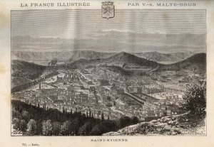 Saint-Étienne - gravure dans "La France illustrée: géographie, histoire, administration statistique" par V.A. Malt-Brown. 1884