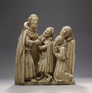 Saint Elzéar de Sabran guérissant trois lépreux
