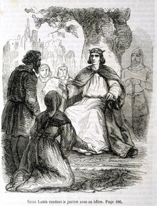 Saint Louis rendant justice sous un hêtre - dans « Histoire de France » par L.-P. Anquetil - French School