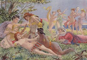 Sappho à Lesbos - French School