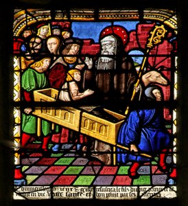 Scène de la vie de Saint Gilles : il ressuscite le fils de Clotaire
