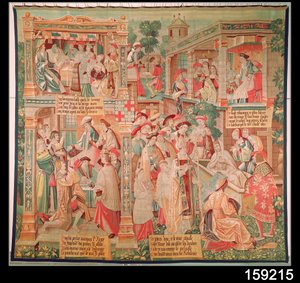 Scènes de la vie de Saint Remi (d.533) évêque de Reims : Le Miracle du Testament du Riche et la Résurrection d