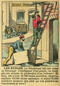 Les Écoles, illustrant les bienfaits de la Troisième République pour le développement de l
