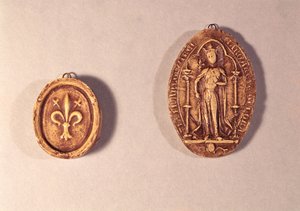 Sceaux de Marguerite de Provence (1221-95) 1284 (cire) - French School