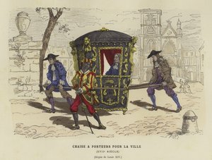 Chaise à porteurs pour usage en ville, règne de Louis XIV de France, 17ème siècle